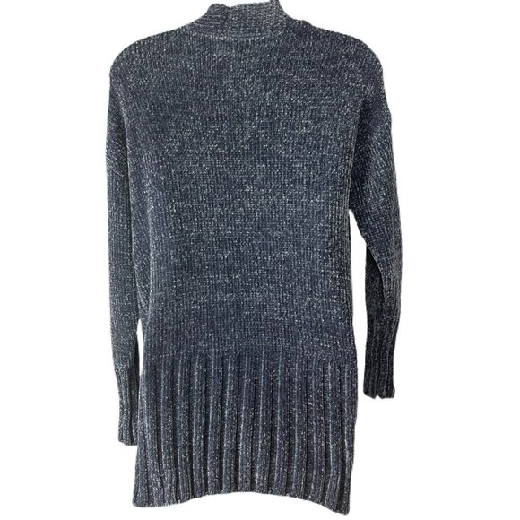 A New Day Blue Gray Velour Soft Open Front Cardigan Size XS - Picture 2 of 4